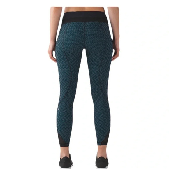 Lululemon Inspire Tight Score Jacquard Black Indian Ocean Black Size 6 - Picture 2 of 15